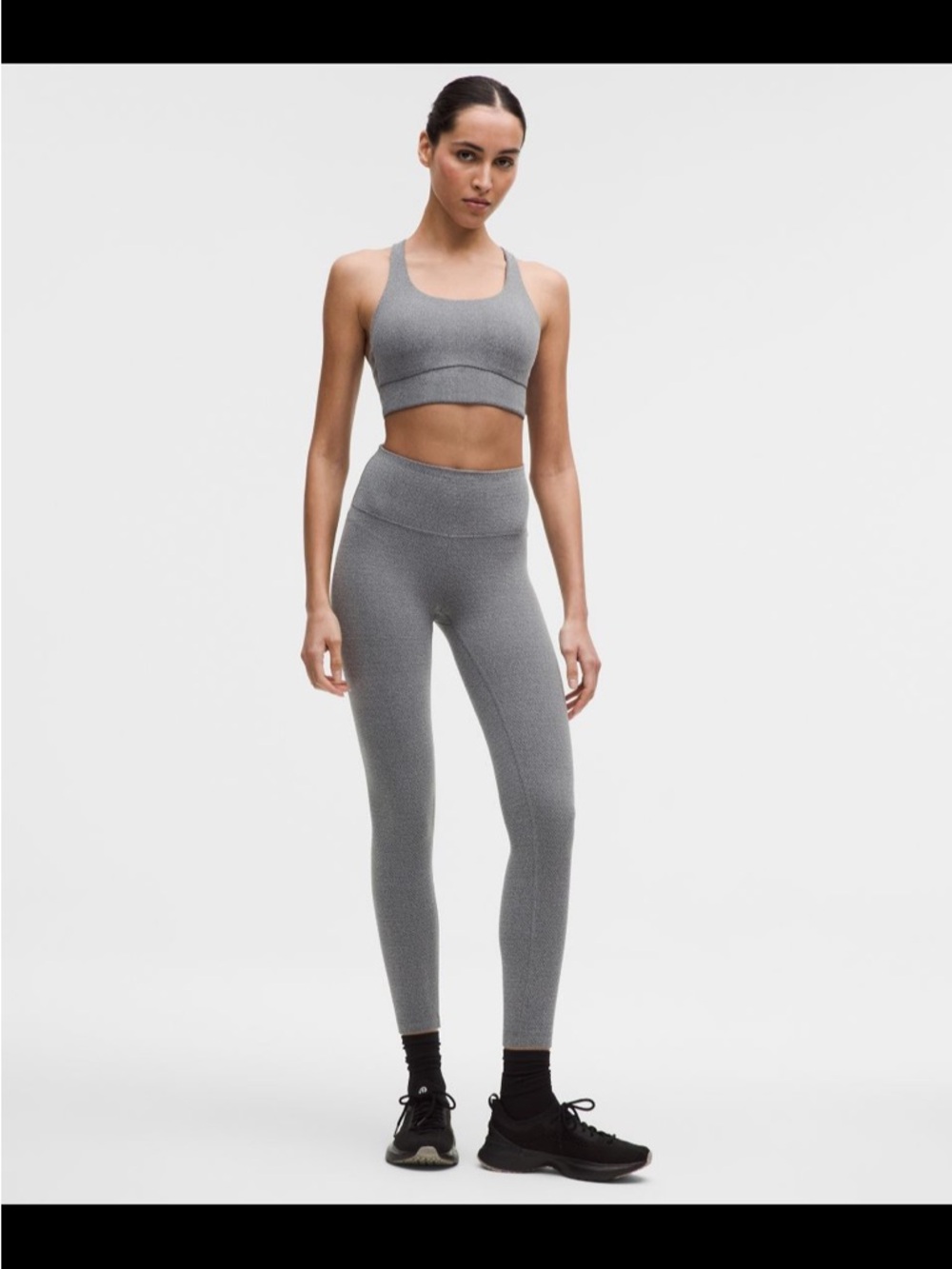 lululemon Long Line Sports Bra Herringbone